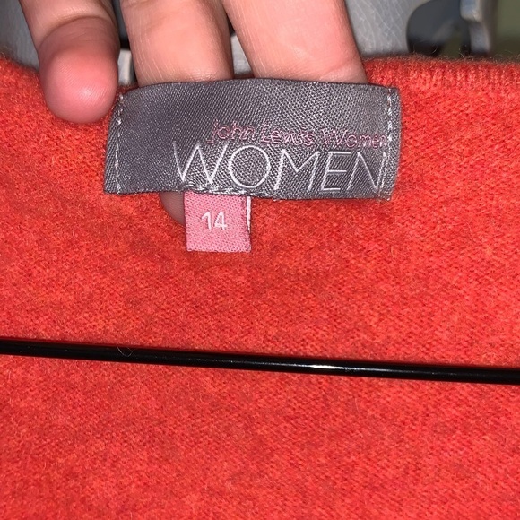 John Lewis Women’s Orange V-neck 100% Cashmere Cozy Sweater Size M Soft - Picture 3 of 8